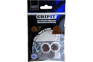 GRIP-IT Grip It 202-304, Fijaciones para pladur 20mm, para paredes de entramado - carga máxima 93 Kg, color Marrón (paquete de 4)