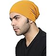 BISMAADH Unisex Soft Cotton Fashion Slouchy Beanie Skull Hair Cover Sleep Cap Hat for Frizzy Natural Curly Hair Protection Pack of 1