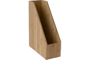 Osco Natural MOSO Bamboo Magazine File Organisers for Desk, Shelf Filing – Brochure & Document Holder, A4 Compatible – Stylish Eco Office Storage, (32×10×25.5 cm)