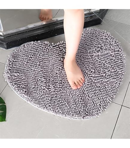 Tappeto A Forma Di Cuore 70x80 Cm - Grigio Morbido - Antiscivolo Per Bagno, Camera Da Letto, Soggiorno