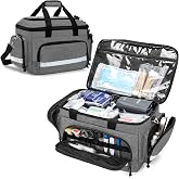 Damero Medical Trauma Bag, Grey (Bag Only) | First Aid Bags Empty Medical Bag with Detachable Dividers, Ideal for Nurses, Phy