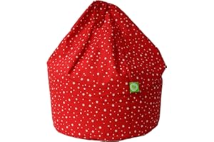 BEANLAZY Bean Lazy ® 100% Cotton Large Red Stars Bean Bag With Filling