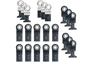 VRKET Starlock - Juego de 22 hojas de sierra oscilantes para madera y metal, multiherramienta, compatible con Bosch, Fein, Makita, Milwaukee y otras herramientas profesionales