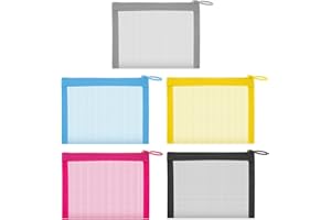 Qianyu 5 Stück Mini Mesh Kulturbeutel mit Reißverschluss Klein Netz Geldbörse Kosmetik Schreibwaren Aufbewahrung Tasche Tragbare Reise Organizer Zubehör Set for Lippenstift Datenkabel Kopfhörer