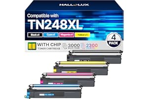 HALLOLUX TN248XL TN248 Compatible pour Brother TN 248 TN 248XL TN-248XL pour Brother HL-L3240CDW MFC-L8390CDW T DCP-L3560CDW MFC-L3760CDW MFC-L3740CDWE DCP-L3520CDWE HL-L8240CDW (4-Pack)