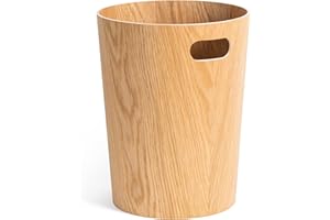 Kazai. Corbeille à papier en bois véritable Börje | Poubelle Moderne en Bois pour Bureau, chambre d'enfant et chambre | 9 litres | Chêne