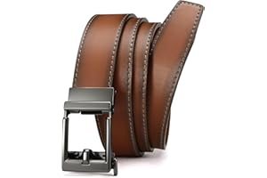 CHAOREN Automatyczny pasek męski, skórzany pasek z grzechotką, bez otworów, do biznesu, swobodny garnitur 35 mm, z szybkim zapięciem, pasek Buckley Belt, męski rozmiar dopasowany