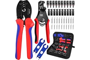 SBGGRL Solar Panel Connectors Kit with Crimping Tool,10 Pairs Male Female PV Connectors for 10-14 AWG,Includes Solar Crimper, Wire Stripper & 2 Spanners