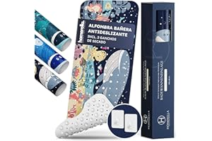 homerella® Alfombra de baño Antideslizante y Delicada con la Piel, 100x40cm, Incl. Ganchos | Esterilla de Tina sin BPA | Estera Resistente al Moho y Lavable a máquina | Alfombrilla de baño