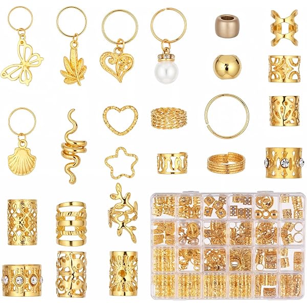 Haar-Zopfringe, Haarreifen & Haarschmuck-Set In Gold – Geflochtene Anhänger Für Frauen Und Mädchen