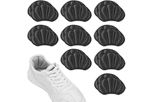 BRELET 9 Paia Proteggi Tallone,Protezioni per Talloni Scarpe. Salva Tallone per Scarpe.Talloni Autoadesive per Sneaker Troppo Grandi Schiena.Sollievo Dolore,Donne Uomini Cura dei Piedi (Nero)