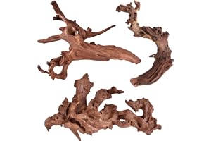 SYOSI Natural Coral Driftwood for Aquarium Decor Fish Tank Decorations, Assorted Driftwood Branch 15-20cm 3 Pcs, Reptile Decor…