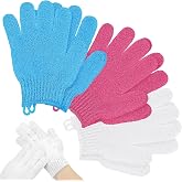 AYBUY Exfoliating Body Glove, 3 Pairs Double-Sided Exfoliating Shower Gloves, Exfoliating Gloves for Shower Corporals, Body A