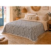 Sabia Daily%100 Pamuk M&uuml;slin Pike 4 Kat &Ccedil;ift Kişilik Pike &amp; Yatak &Ouml;rt&uuml;s&uuml; 230x250 cm (Antrasit, Jakarlı)