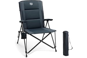 TIMBER RIDGE Sedia da Campeggio Pieghevole con Schienale Alto, XXL, Pieghevole, Seduta Larga, 55 cm, Imbottita, Portata 150 kg, con Tasca Laterale, Borsa da Campeggio, Giardino, Balcone