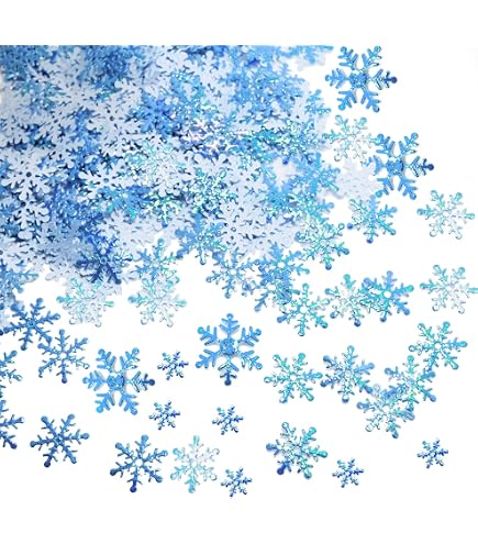 Confettis Flocons De Neige Paillettes - 1500 Pièces Argent & Blanc - Décoration Noël, Mariage, Anniversaire
