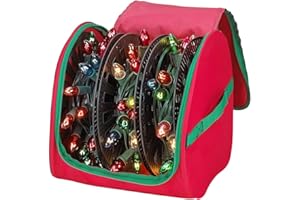 MEFOCOU Christmas Light Storage Bag – Heavy Duty Tear Proof 600D Christmas Fairy Lights Ornaments Organiser Barrel Bag With Reinforced Handles, Stores Up To 375 Ft Of Christmas Tree Lights (excluding PP Ring)