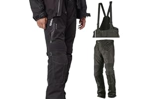 NERVE SHOP Motorradhose Standard und Kurzgrößen -Spider- Herren Sommer Winter Motorrad Textilhose mit Protektoren und Hosenträger