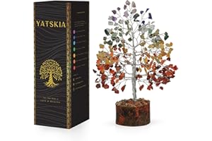 YATSKIA Collana con ciondolo orgone con albero della vita con sette chakra, gioiello in cristallo per la prosperità spirituale, aura pulizia del filo Feng Shui, bonsai scultura buddista regalo