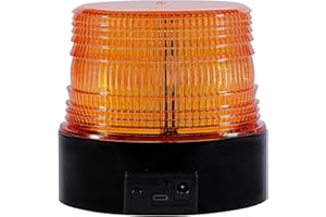 AnTom Battery Led Strobe Light, Wireless Amber Emergency Magnetic Flashing Warning Beacon for Truck Vehicle with 12-24v Cigarette Lighter Plug