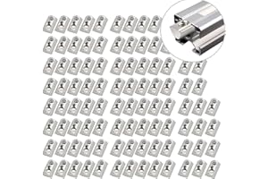 EYPINS 100 szt. sprężyn zwijanych M8 T metalowy profil 8 mm nakrętki kulowe 8 mm z płytą prowadzącą i kulkami do profilu aluminiowego 4040 4080 (stal ocynkowana)