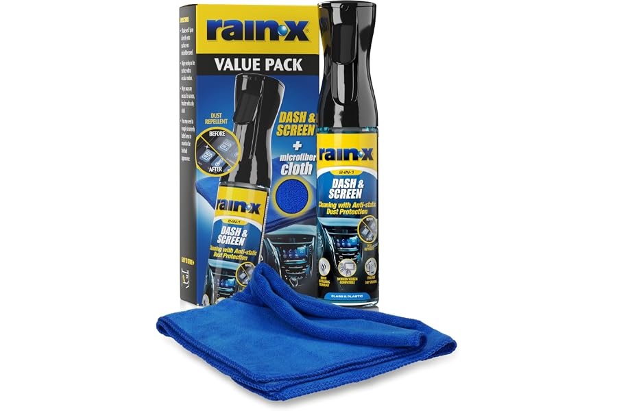 Rain-X Limpiador y Protector Premium para Salpicaderos y Pantallas – Fórmula Antihuellas con Recubrimiento Antiestático para 