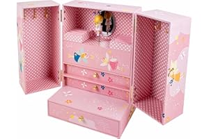 Trousselier - Carillon Bambina Principessa - Grande Carillon Portagioie Bambina Ragazza - Idea Regalo per Ragazza - Musica Minuetto di Mozart - Colore Rosa