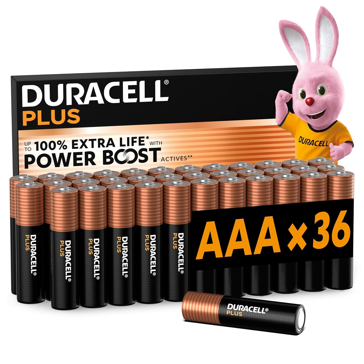 DURACELL Plus AAA Alkaline batterijen, 36 Stuks, 1.5V, LR03 | Gaan Tot 100% Langer Mee - Power Boost-ingrediënten - Gamecontrollers, Digitale Camera's - 100% Recyclebaar