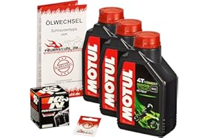FEUERSTUHL.DE GMBH Motul 10W-40 Öl + K&N Ölfilter für Yamaha XJ 600 N/S Diversion, 92-03, 4BR 4LX RJ01 - Ölwechselset inkl. Motoröl, Filter, Dichtring