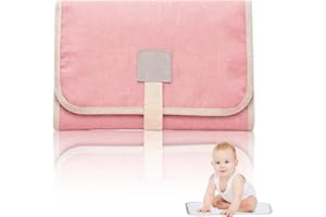 PRYON Baby Changing Mat,Travel Portable Nappy Pad Foldable Change Mats Anti Waterproof Roll Padded Matt Folding Wipe Clean Pads Comfort Covers Diaper Liner Wipeable,for Childrens Toddler Outdoor (Pink)