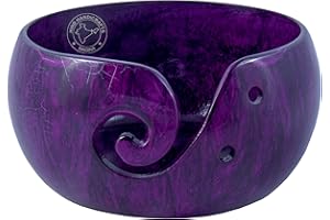 Hind Handicrafts Hochwertige, solide handgefertigte MetallicOberfläche, tragbare GarnAufbewahrungsschale aus Aluminium, Halterung für Strick und Häkelnadeln, Zubehör (15,2 x 15,2 x 7,6 cm, lila