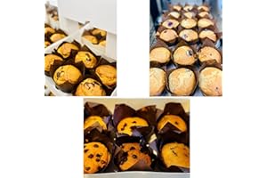 KETO CHEFS HAND CRAFTED LOW CARB FOODS Keto Chefs Low Carb Mixed Muffins Basket: 6 x Savile Orange + 6 x Californian Blueberry + 6 x Belgium Dark Chocolate Chip & Vanilla Muffins Freshly Baked 600g x 3 Packs