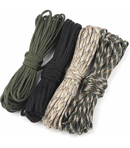 Paracorde 4mm Noire - Corde Nylon 100% Résistante 250kg (10m, 20m, 30m, 50m, 100m) Pour Camping, Bricolage Et Survie