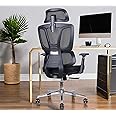 MRC EXECUTIVE CHAIRS ALWAYS INSPIRING MORE Bravo Ergonomic Mesh High Back Office Chair With Auto Adjustable Lumbar Support, 3D Armrests, Multi-Tilt Lock Mechanism & Strong Chrome Base - Black