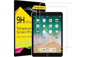 4youquality 2-Pack Screen Protector for iPad 9.7-Inch (6th/5th Generation, 2018/2017 Model), iPad Air 1/Air 2, iPad Pro 9.7-Inch, Tempered Glass Film, Anti-Scratch, Impact-Resistant