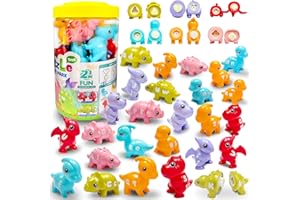 Fortivae 26 Pcs Double-Sided ABC Dinosaur Alphabet Matching Letters Game, Learning Toys for 3 4 5 6 Year Olds, Matching Letter Educational Montessori Toys, Gifts for 3 4 5 Year Old Girls Boys
