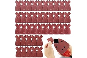 SUUESS 40PCS Black and Decker Mouse Sander Pads,Mouse Sander Pads Assorted Sanding Pads 40/60/ 80/120 Grits with Extra 2 Tips for Replacement,4 Holes Sanding Sheets Fit Black and Decker Detail Palm Sander