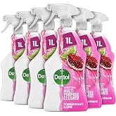 Dettol Spray, Antibacterial Multipurpose Cleaner, Pomegranate & Lime, 6L (1L x 6pck), Household Disinfectant, Deep Clean, Kit