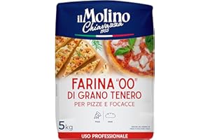 il Molino Chiavazza Authentic Italian Soft Wheat Type ''00'' Pizza Flour 5kg | Perfect for Traditional Pizza & Focaccia | Ideal for Professional Use