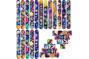 POPOYU 24 st Space Slap armband, snäpparmband för fyllningsgåvor, födelsedagspresenter för flickor, heta rosa för flickor