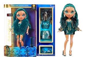 Rainbow High - JEWEL RICHIE - Szmaragdowozielona lalka z bielactwem, w zestawie 2 stroje i akcesoria - Dla dzieci w wieku 6-12 lat i kolekcjonerów