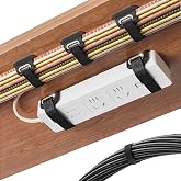 Desk Cable Organizer, Compatible with All Power Strips: Cable Holder for Large Cable Ties with Airtight Seal, Essential for H