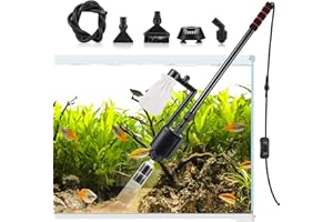 AQQA 6 in 1Elettrico Detergente per Ghiaia dell'acquario,aspirapolvere per sifone per acquario per assorbire lo sporco,Filtro Acqua Doccia,Kit di Pulizia Multifunzione