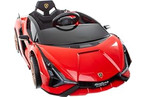 Sportwagen Lambo Sian - ROT - geeignet für Kinder von 3 bis 4 Jahren - Kinderfahrzeug - Premium Soundsystem mit Motorsound, Elektroauto Kinderauto
