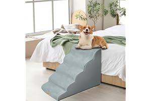 BingoPaw Drabina dla psa 5 stopni: wysokość 56 cm drabinka rampa łóżko sofa kot szczeniak antypoślizgowa gąbka o wysokiej gęstości zdejmowana wkładka