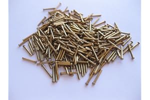 R S TRADE SUPPLIES Made in UK 1/32" Dia 1/4" Long Round Head Solid Brass Rivets Model steam Boiler, 200