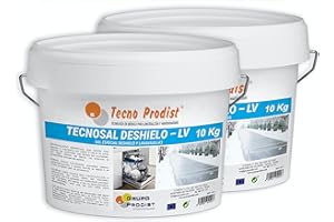 TECNO PRODIST TECNOSAL DESHIELO (Pack 2 X 10 Kg) Sal Especial para derretir Hielo y Nieve en Invierno, descongelación Ideal para Caminos, entradas, aparcamientos, Doble Uso, Sal Lavavajillas, en Cubo