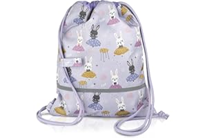TA Trend Atelier Sacca Zaino per Bambini, Sacca Tessuto Asilo Bambino - Senza PFC, Idrorepellente, Fascia toracica, Catarifrangente