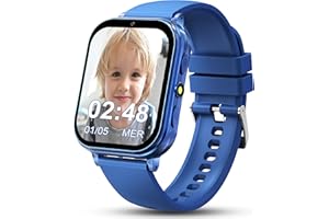 KALINCO Smartwatch Bambini, 20+ Funzioni Orologio Ragazza Ragazzo, 30+ Giochi Sveglia Calcolatrice Contapassi Fotocamera Musica Torcia Abitudine Formazione Audiobook, per Bambino 5+ Anni Natale Regalo