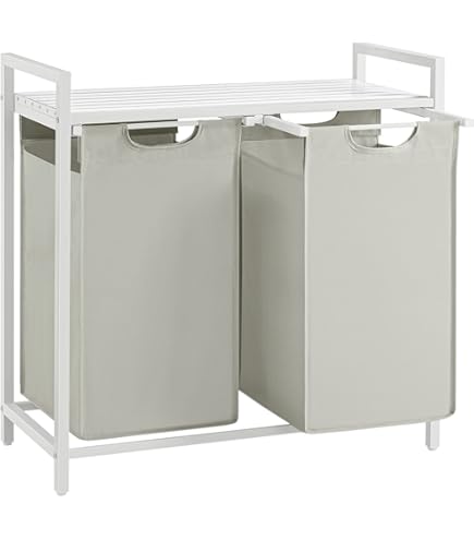 Cesta Biancheria A 2 Scomparti WOLTU - Con Sacchi Rimovibili, 40L, Nero - Foto 11